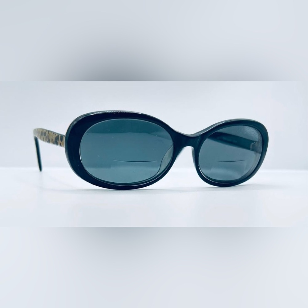 Vintage Nicole Miller Sullivan Black Leopard Oval Sunglasses Frames Only